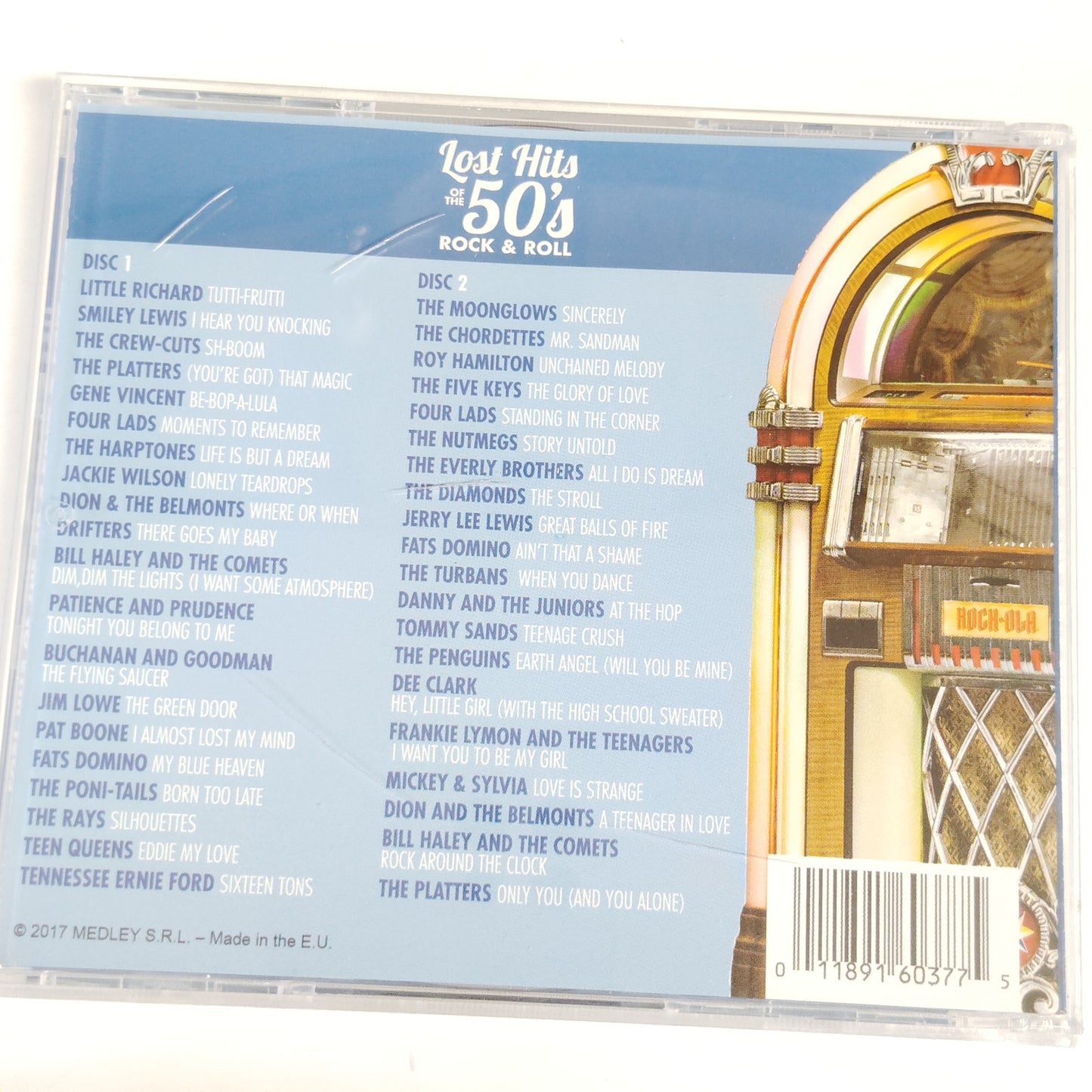 Lost Hits of the 50’s Rock & Roll 2‑CD Set 40 Songs Vintage Jukebox Cover