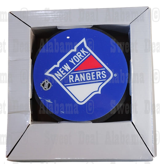 New York Rangers Floating & Glow-in-the-Dark Hockey Puck, NIB w/ Imperfections