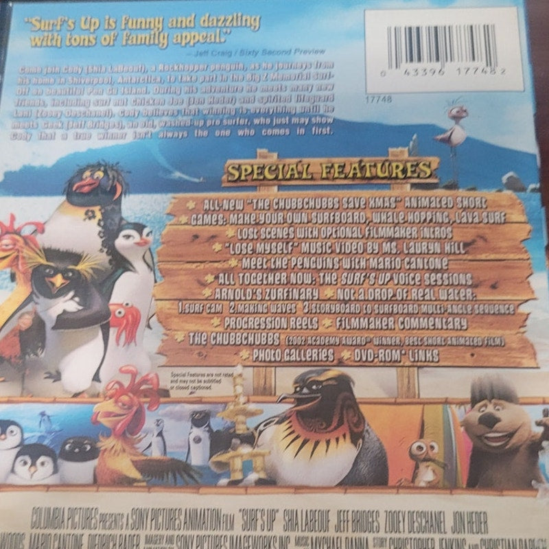Surf’s Up DVD Widescreen Special Edition Animated Family Movie Penguins