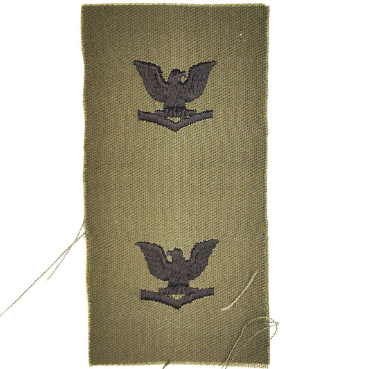 Vintage US Navy PO3 E4 Petty Officer Third Class Cloth Rank Insignia Pair Strip