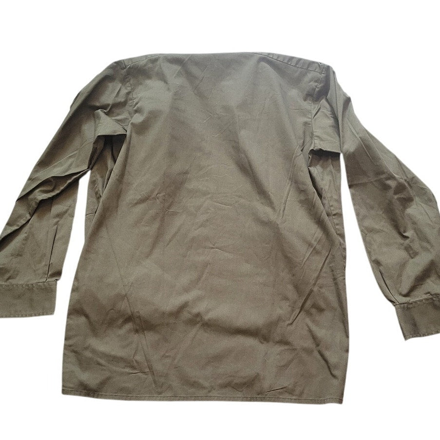 Vintage Austrian Army BDU Shirt, XS / Austrian 37 / U.S. 14.5 Neck, Green, Button-Up w/ Epaulets