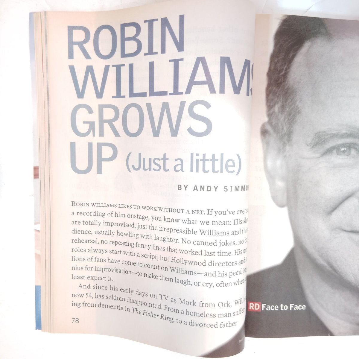 Reader's Digest April 2006 Large Print Back Issue - Robin Williams Cover