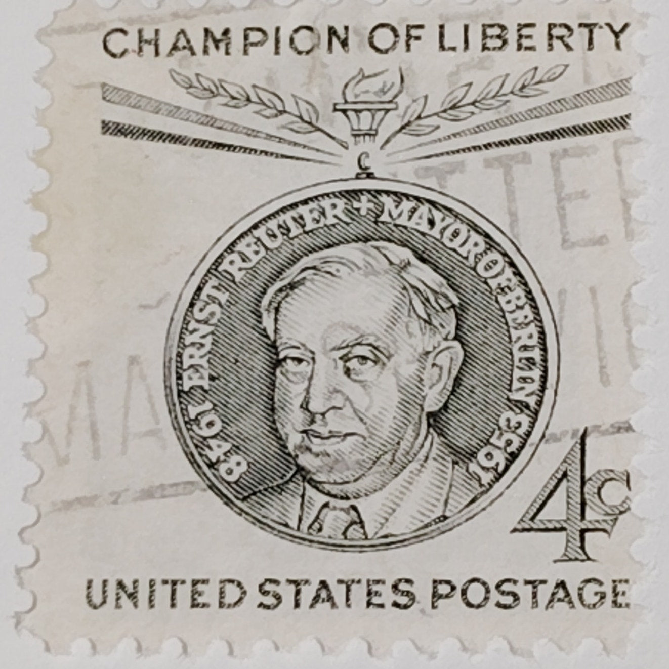 1959 Scott #1136 – 4¢ Ernst Reuter / Champion of Liberty – Canceled