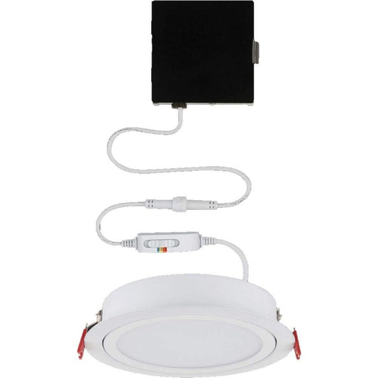 Slim Directional 6" LED Recessed Light Kit – Adjustable CCT, Canless, IC Rated
