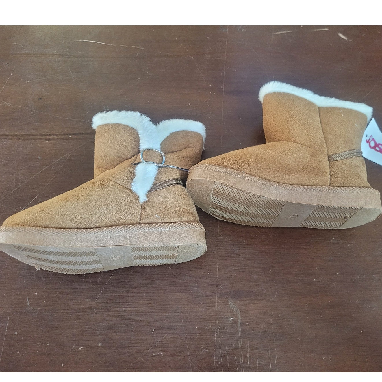 Josmo Girls Winter Boots, Wheat, Size 12, Style 90144M, Faux-Fur Lined, Side Zip