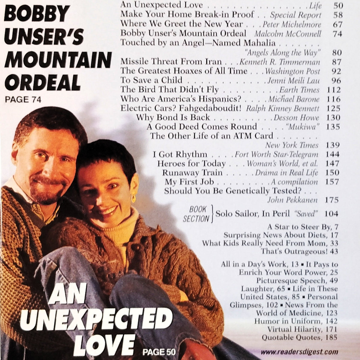 Reader's Digest January 1998 Vintage Magazine - James Bond Bobby Unser