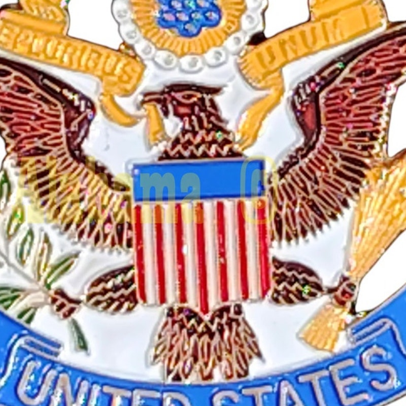Great Seal of the United States Hat, Lapel Collectors Pin 1-5/8"H x 1-3/4"W