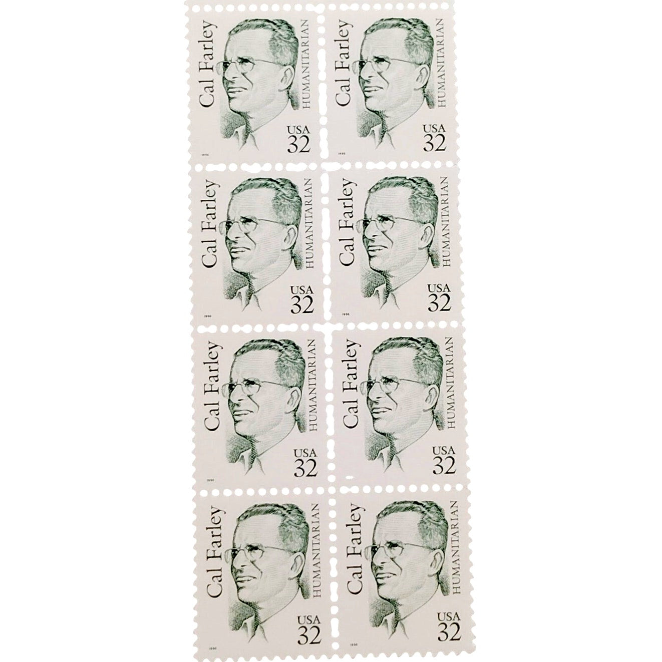 Block of 8 – 1996 USA 32¢ Cal Farley MNH Scott 2934 Great Americans