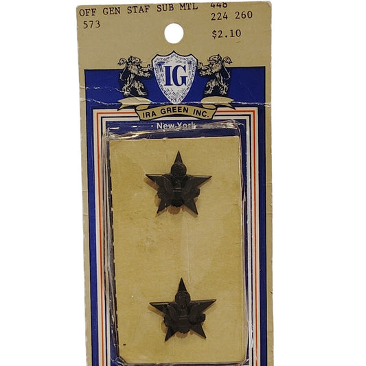Vintage Ira Green Inc. Officer General Staff Subdued Metal Shoulder Insignias