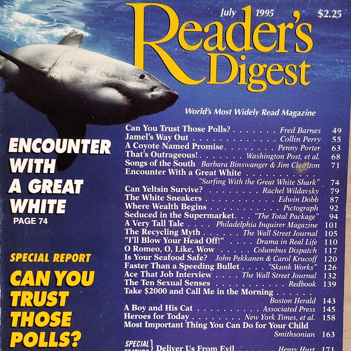 Reader's Digest July 1995 Magazine - Can Yeltsin Survive Boris Yeltsin Vintage