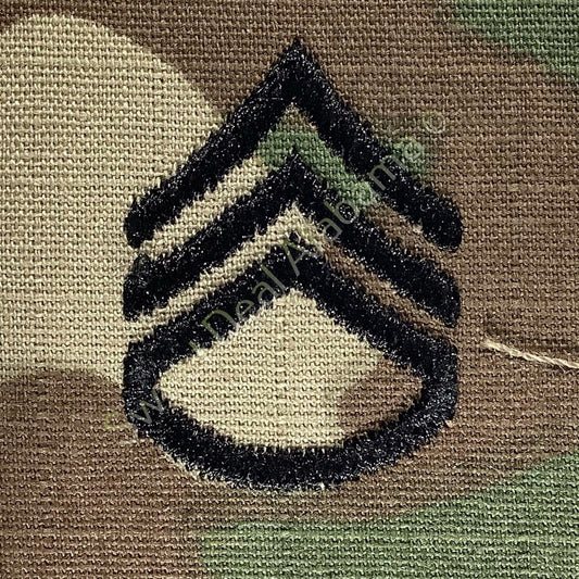 U.S. Army Staff Sergeant OCP Rank Uniform Insignia, Multi-Camo, 2x2, Hook-n-Loop