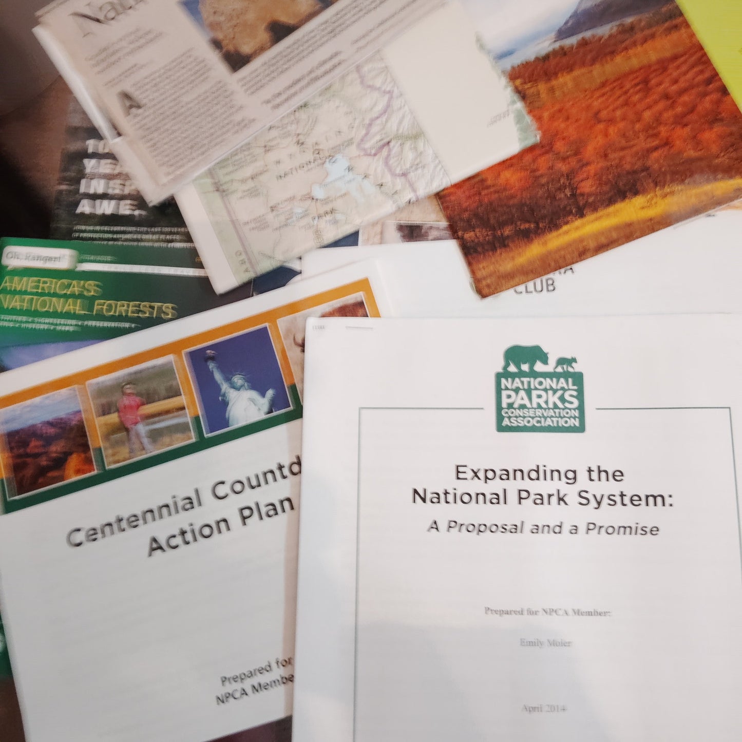 National Parks Conservation Assoc. Ephemera - Field Reports, Brochures, Maps