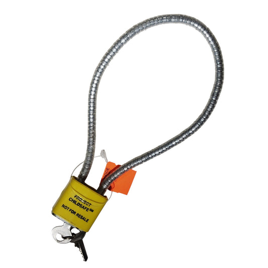 Protect Child-Safe Cable Lock – Patent 6705134 – Yellow Jacket – Keyed Padlock – Retail Display