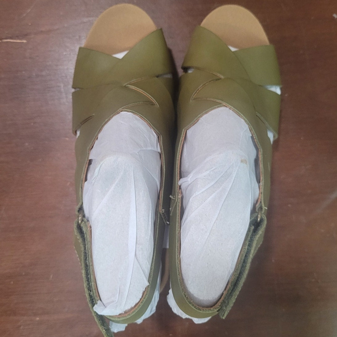 Cobb Hill Alleah Sling Sandal – Avocado, Women’s 8W, Hook & Loop, CJ0944