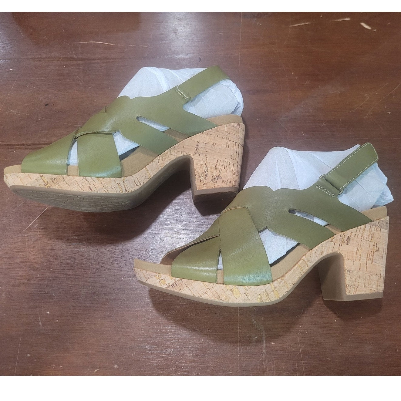 Cobb Hill Alleah Sling Sandal – Avocado, Women’s 8W, Hook & Loop, CJ0944