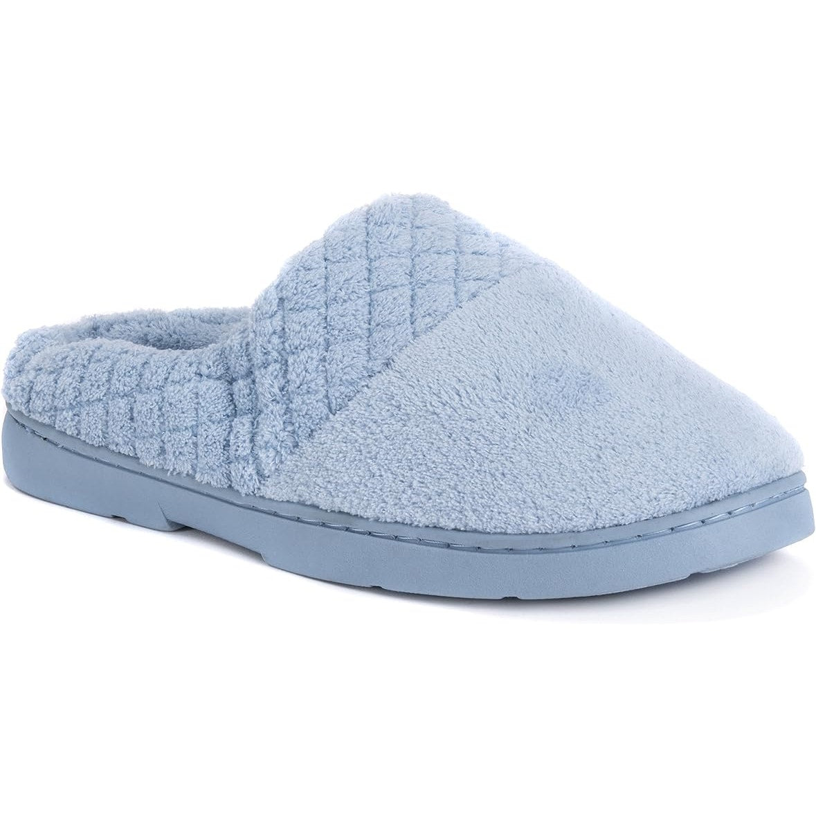 MUK LUKS Micro Chenille Clog Slippers – Blue – Women’s 7‑8 DESCRIPTION