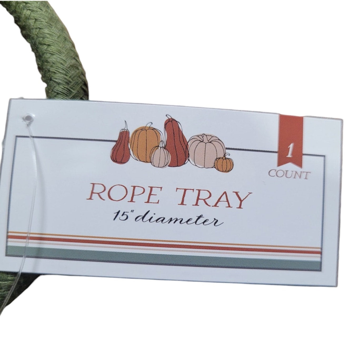 2 Rope Trays Green (1) and White (1), 15" Diameter 1.5"H