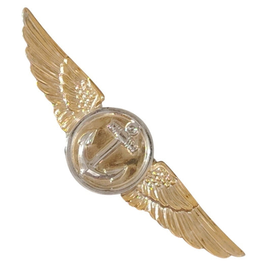 Naval Aviator Observer Wings Badge Pin, Mirror Finish, 2-3/4'W x 3/4"H, NIP