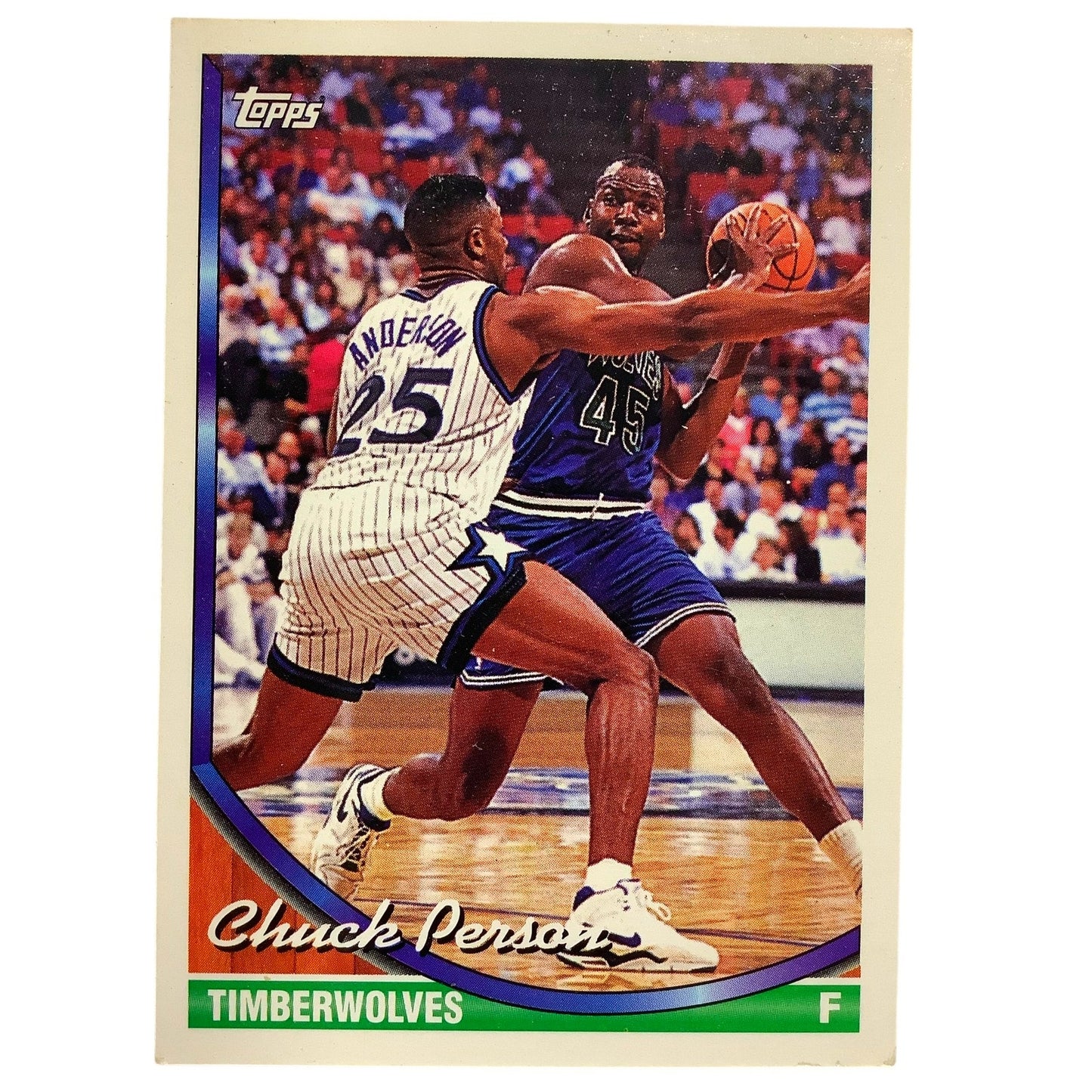 Chuck Pearson, Minnesota Timberwolves, 1993 Topps Collector's Card 345, EXC