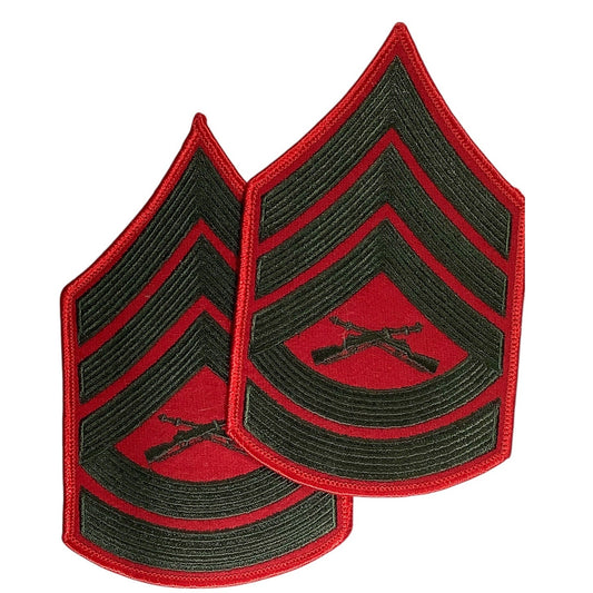 1 Set- US Marine Corps Gunnery Sergeant, Green/Red,  6"H x 3-1/2"W