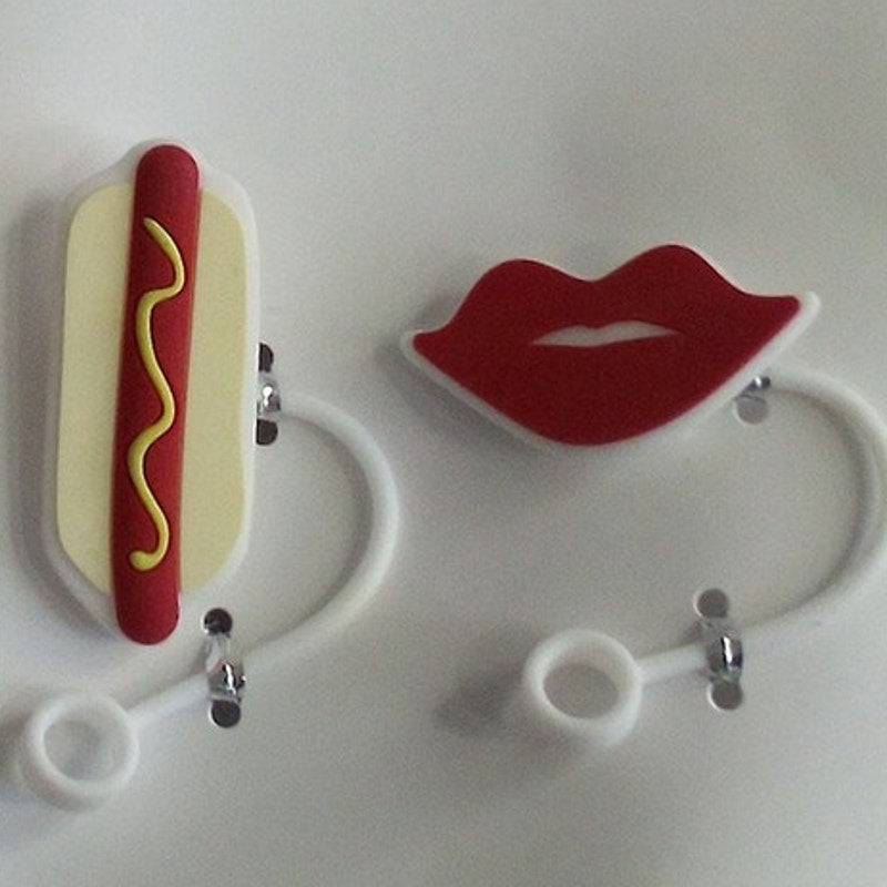 4pk Donut/Avo/Hot Dog/Lips Straw Covers, Room Essentials, Silicone Straw Toppers