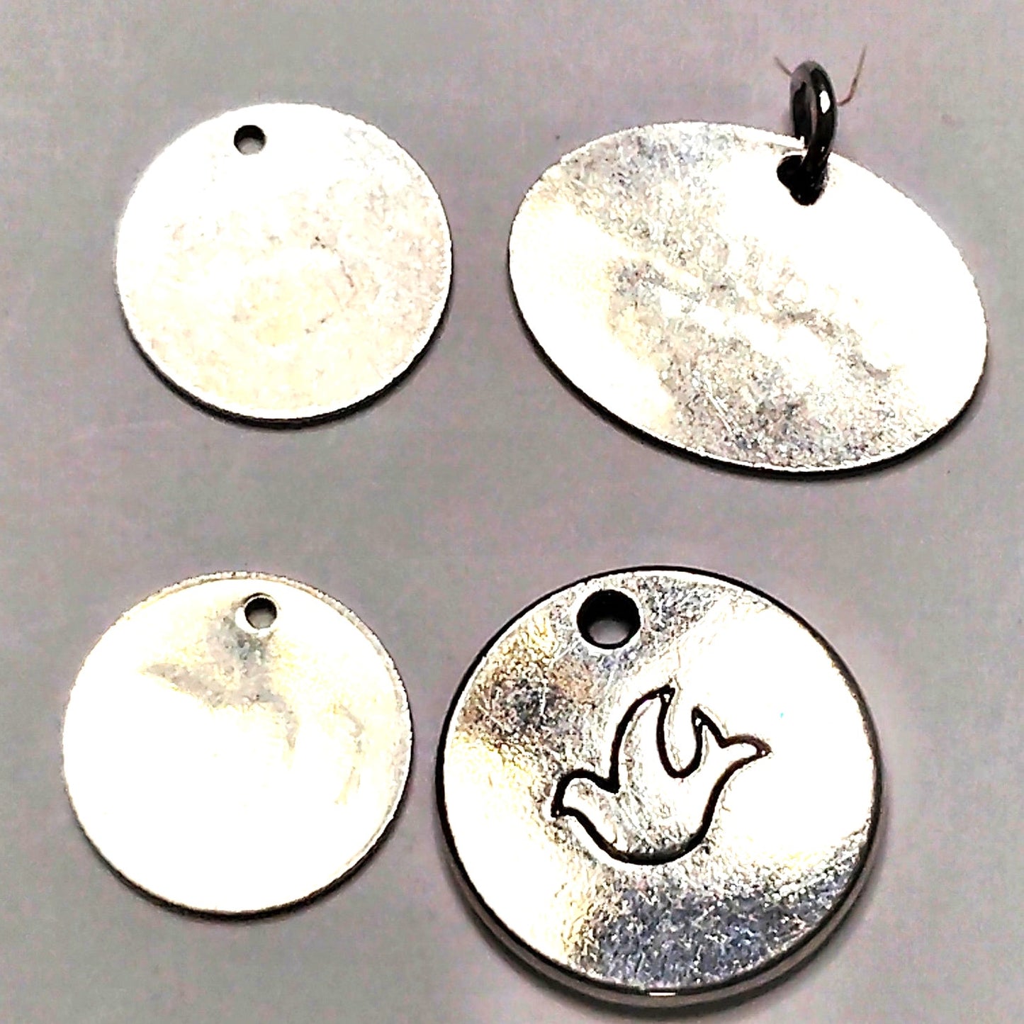 4‑Pk Inspirational Word Charms Patinated Silver‑Tone 13–20mm DIY Jewelry Making