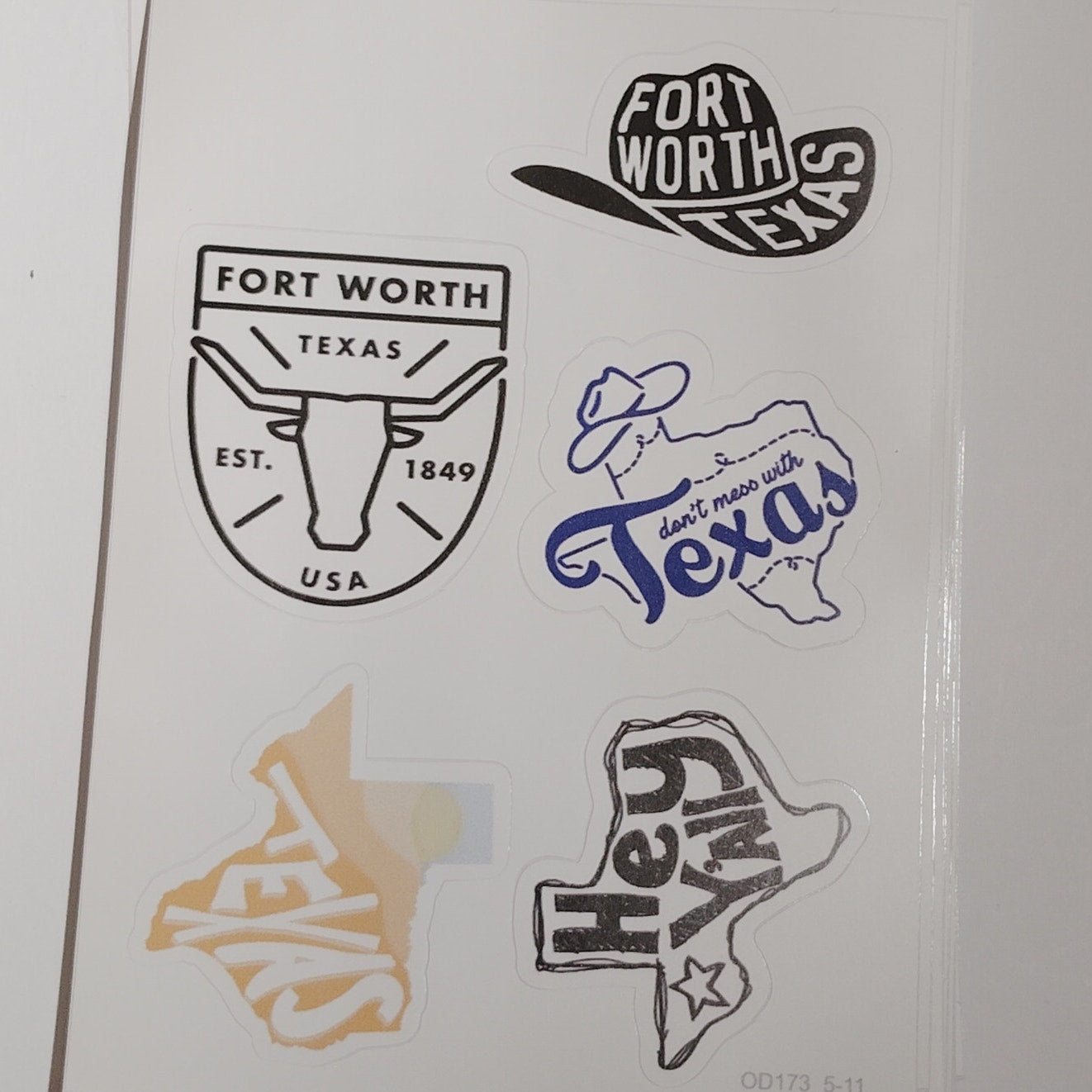 Texas Stickers 56‑Pc Waterproof Vinyl Decal Pack for Travel & Accessories
