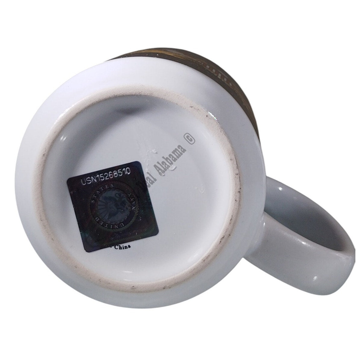 Orca Coatings Navy Veteran / Navy Emblem Ceramic Large Handled 12 Oz. Coffee Mug