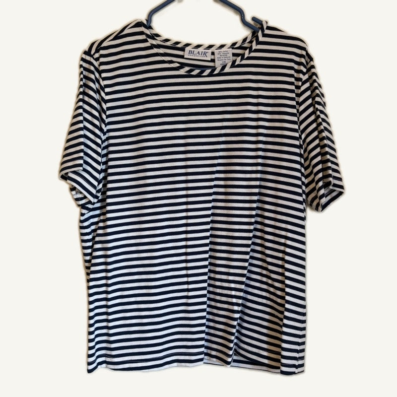 Blair Women's L Navy & White Striped 3-Piece Lounge Set - Excellent Condition