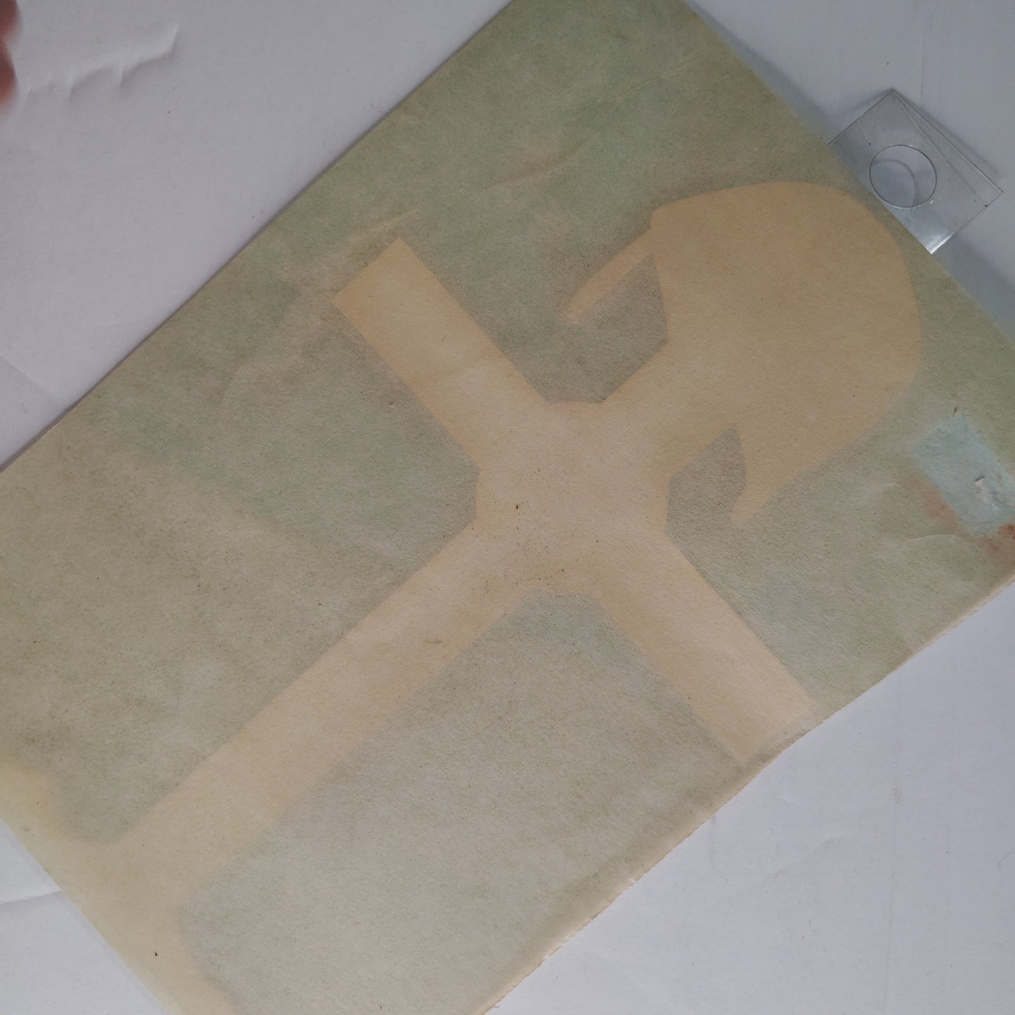 Soldier’s Cross Vinyl Decal Novelty White Vintage NOS 7" × 5"