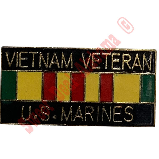 Vietnam Veteran U.S. Marines- Hat, Lapel or Tie Pin, 9/16"H x 1-1/8"W