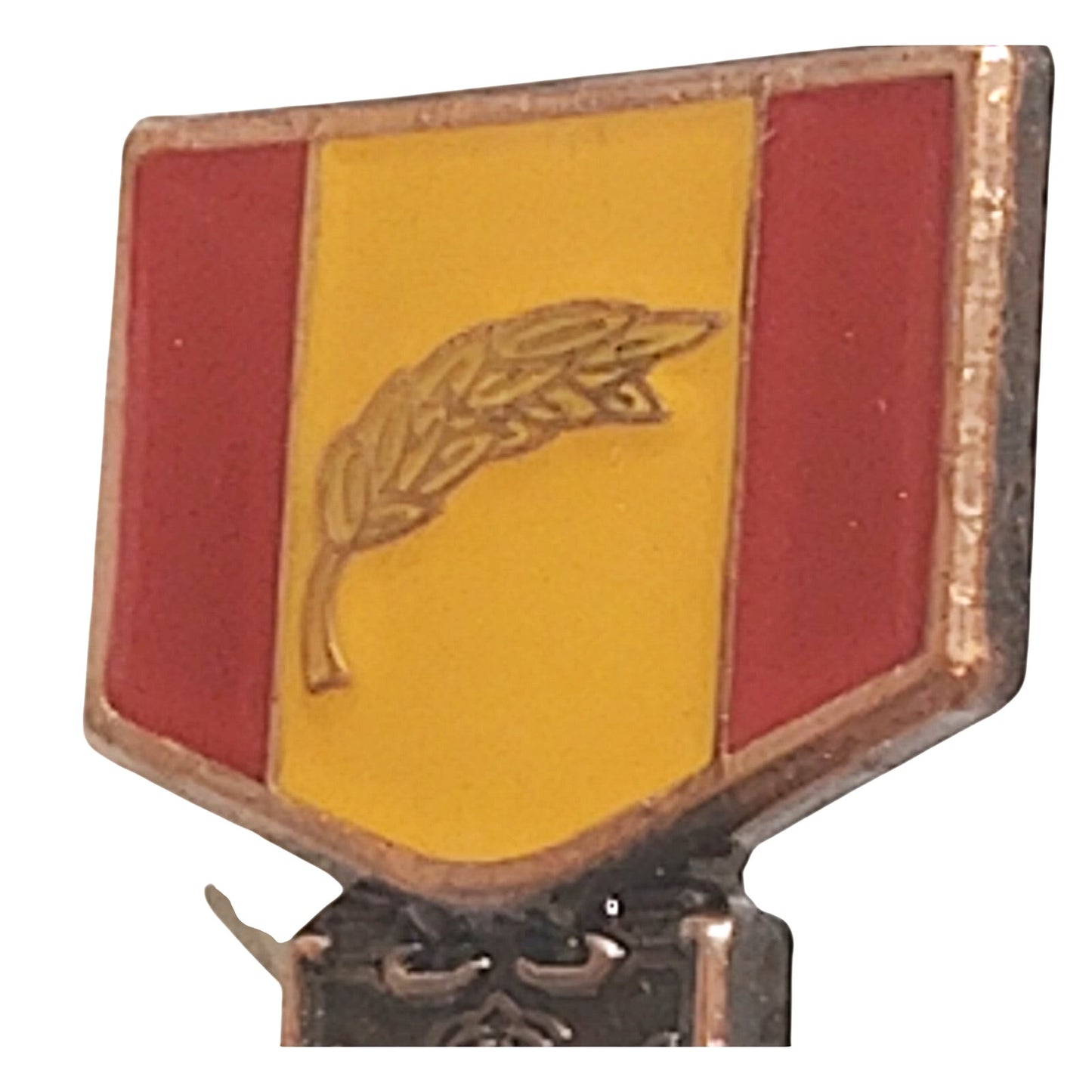 Mini Vietnam Gallantry Cross Novelty Hat/Lapel/Brooch Pin w/ Palm, 1‑1/8" × 3/4"