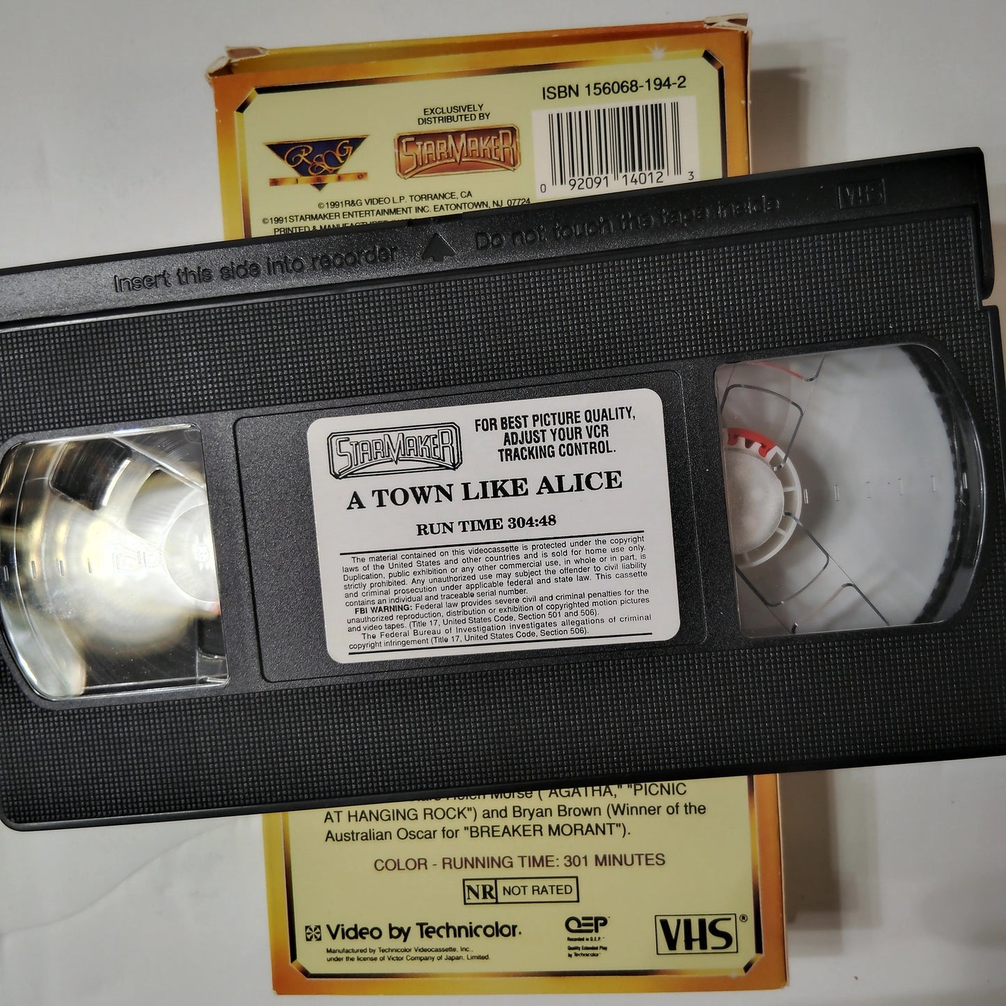 A Town Like Alice VHS 1991 Bryan Brown Helen Morse WWII Drama Classic CBS/Fox