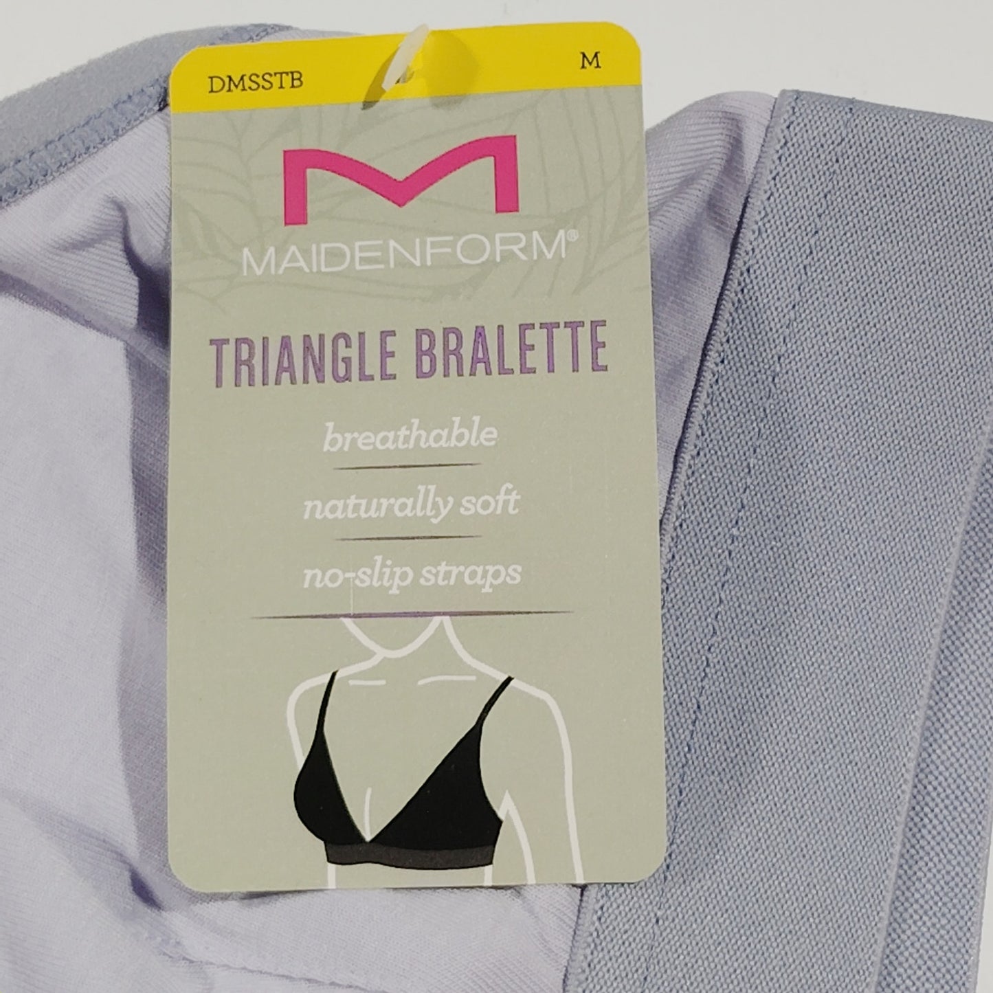 Maidenform Naturally Soft Triangle Bralette – Urban Lilac – Size M – Wireless