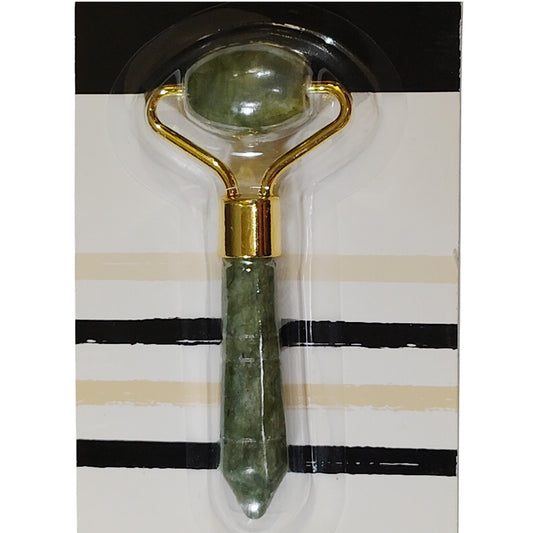 Mini Facial Massage Gua Sha Roller – Green Marbled Jade – Skincare Tool