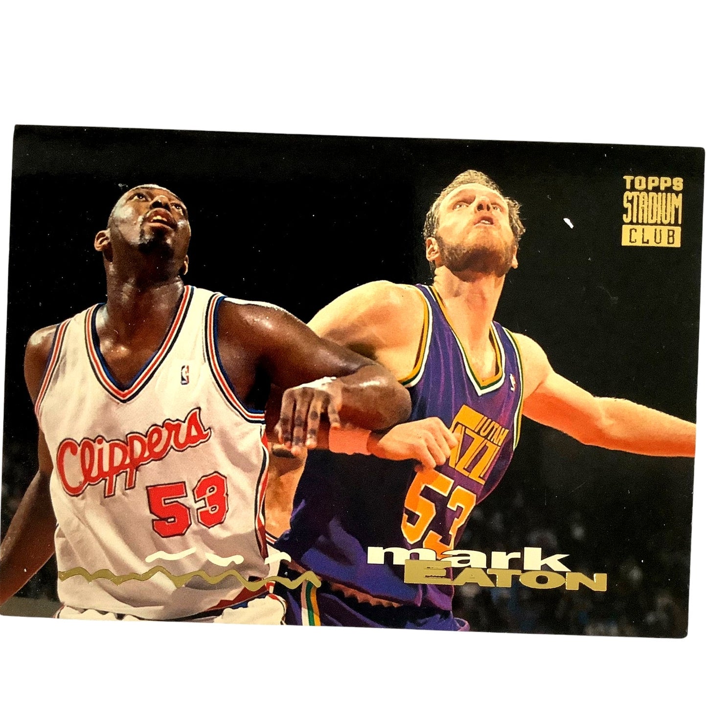 Mark Eaton, Utah Jazz, 1993 Topps Stadium Club Collector's Card 96, EXC