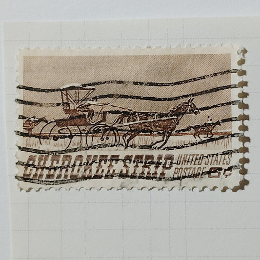 1968 US Postage Stamp #1360 Cherokee Strip 75th Anniversary 6 Cent Used VTG