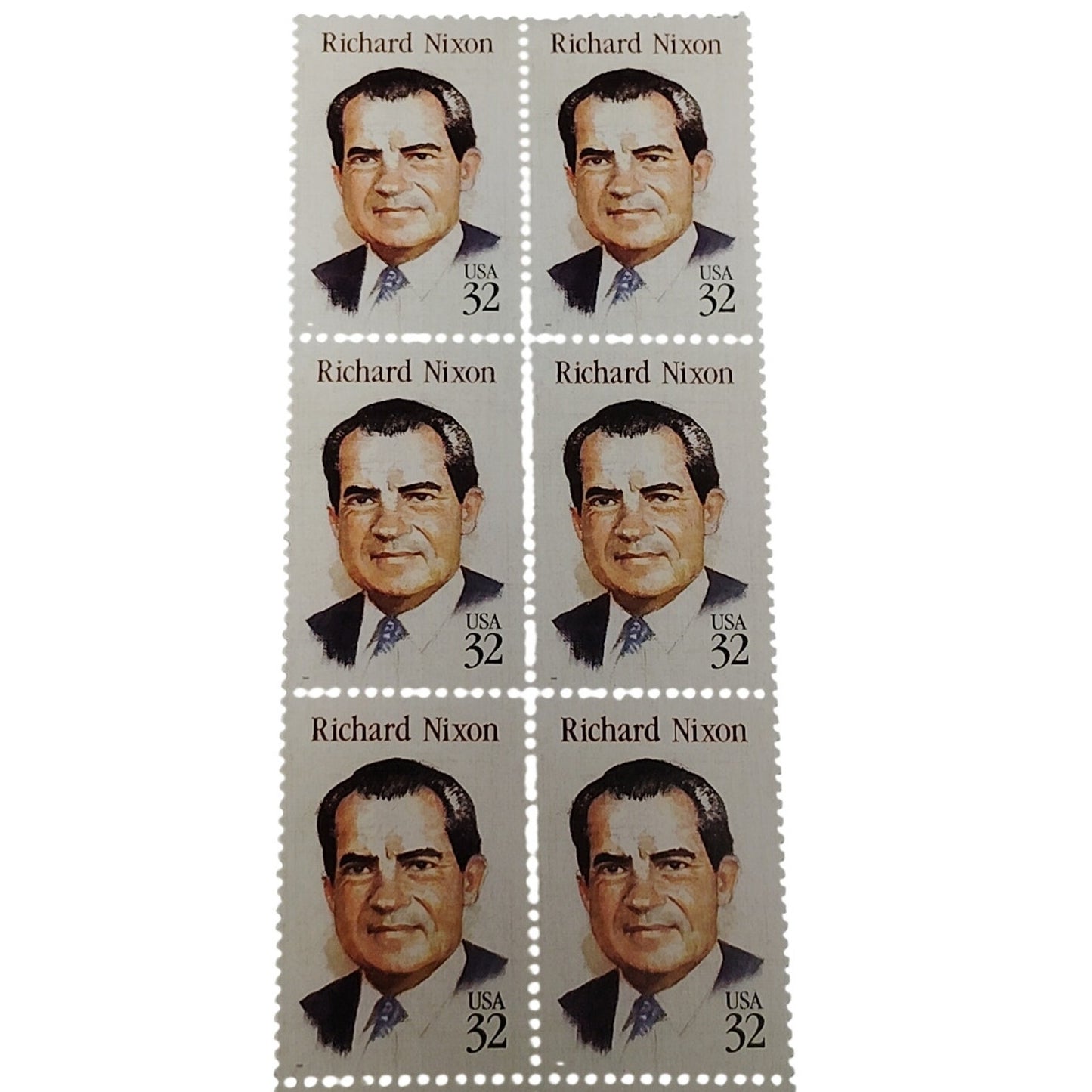 Block of 6 – 1995 USA 32¢ Richard Nixon Commemorative Stamps MNH – Scott 2955