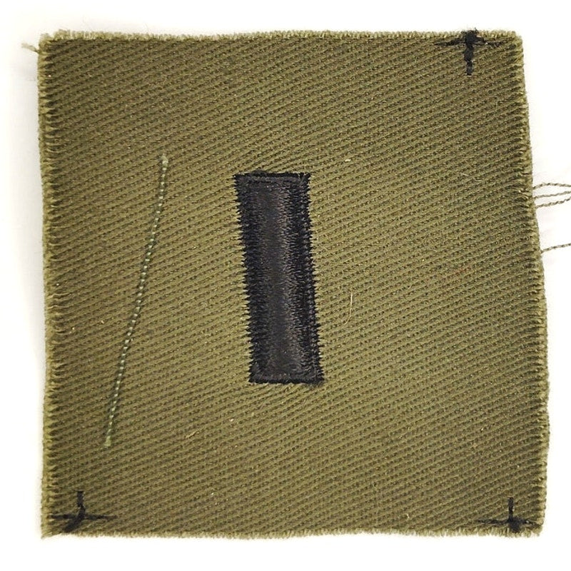 Army Warrant Officer 1 WO1 Rank Patch Black Bar on ODG – Sew‑On 2‑1/2" × 2‑3/8"