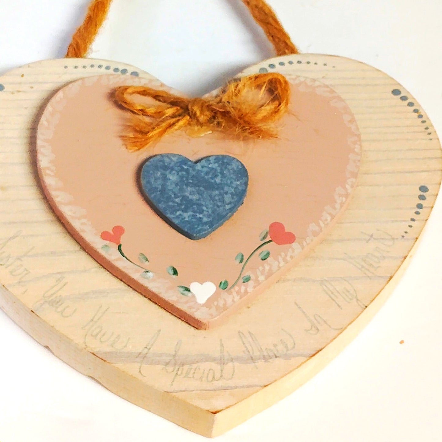 Lot 2 VTG Rustic Wall Plaques Kmart Elk Nature Print + Country Heart Sister