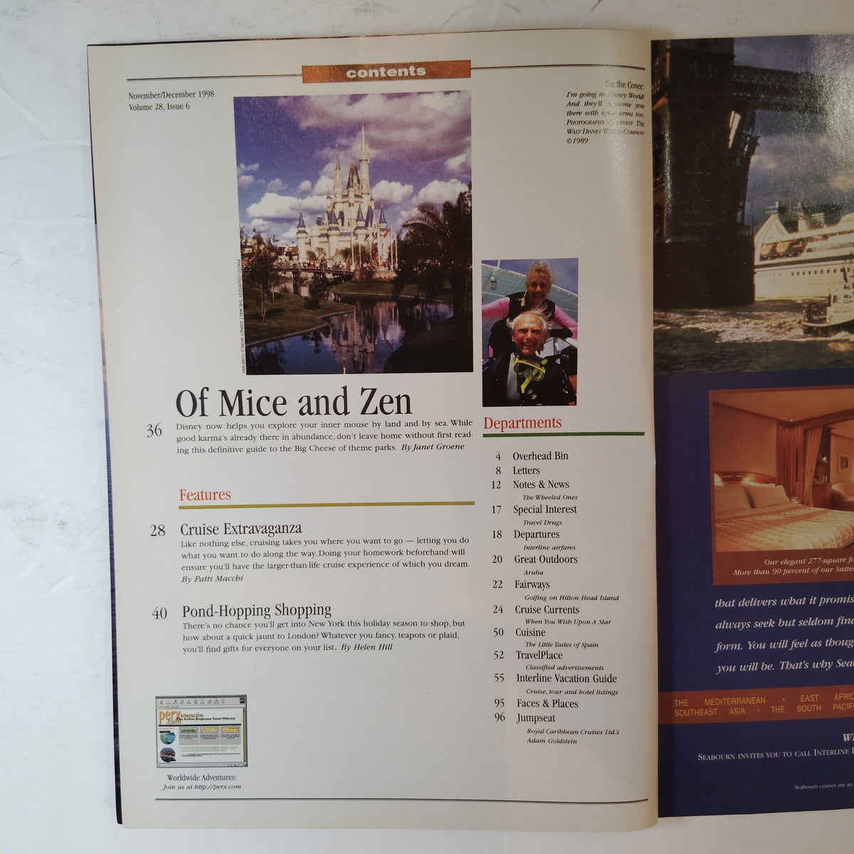 Adventures Magazine Nov/Dec 1998 Of Mice and Zen Disney World Vintage