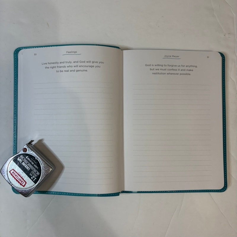 Joyce Meyer Feelings Journal - Teal Faux Leather Devotional 8.5" x 6.5"