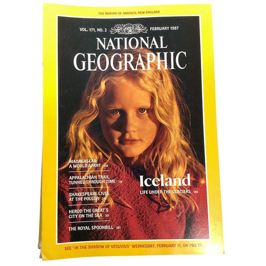 National Geographic Magazine February 1987, Iceland, Madagascar, Appalachian ...