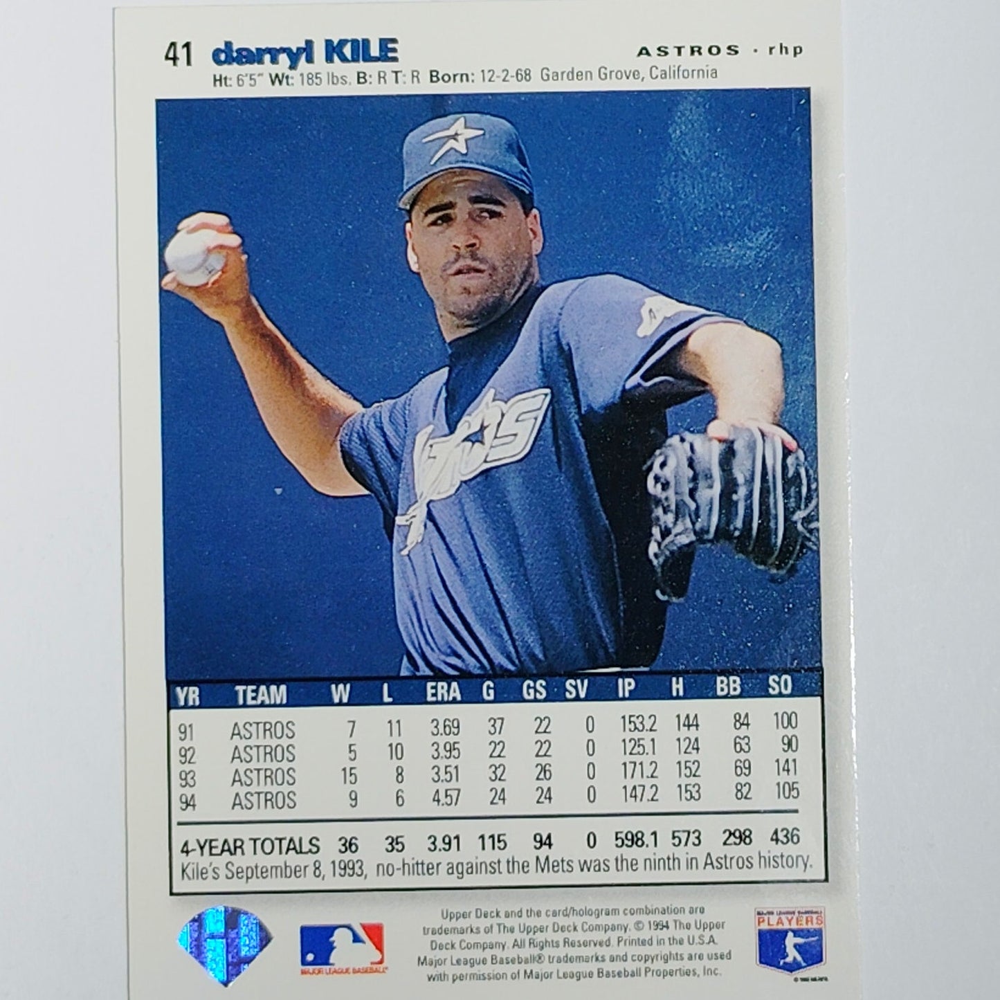 1995 Upper Deck Collector's Choice Special Edition Darryl Kile #41 Astros VG/EX