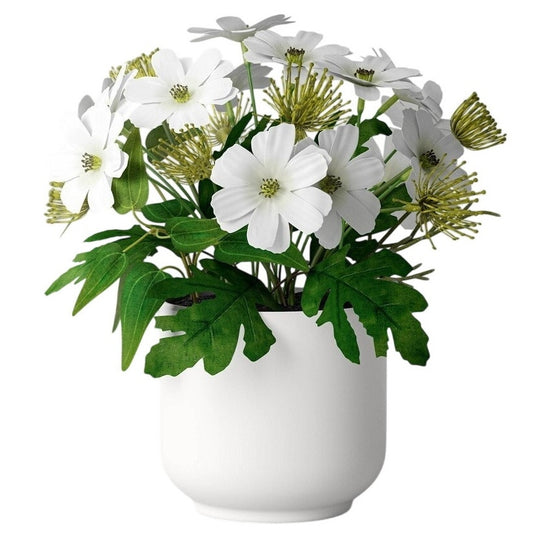 White Floral Artificial Arrangement – Room Essentials – 8" × 4" Decorative Accent