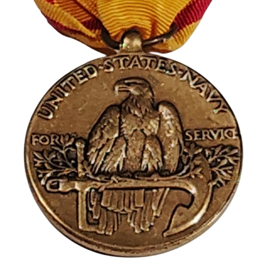 U.S. Navy China Service Medal w/ Pinback, 1-1/4"D Medal x 2-7/8"H Overall