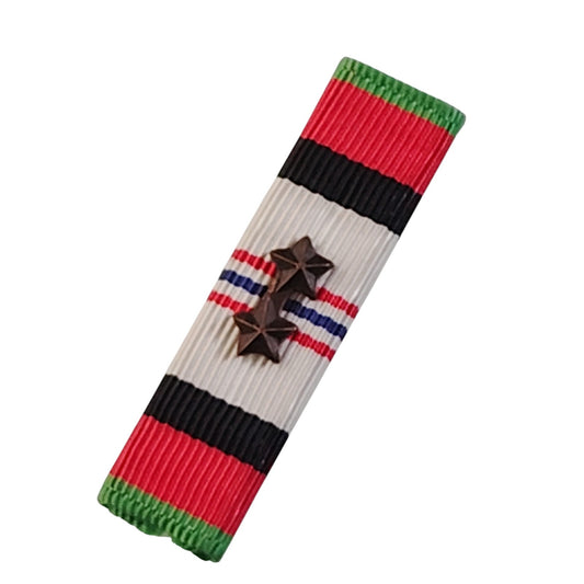 Afghanistan Campaign Ribbon with Two Bronze Stars Device, 1-3/8"L x 3/8"H