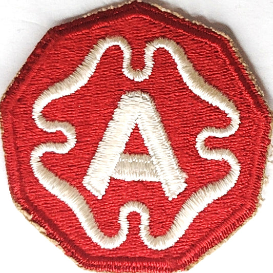 WWII US Ninth Army Patch Red 9‑Sided A Insignia Sew‑On 2‑3/8" × 2‑3/8"