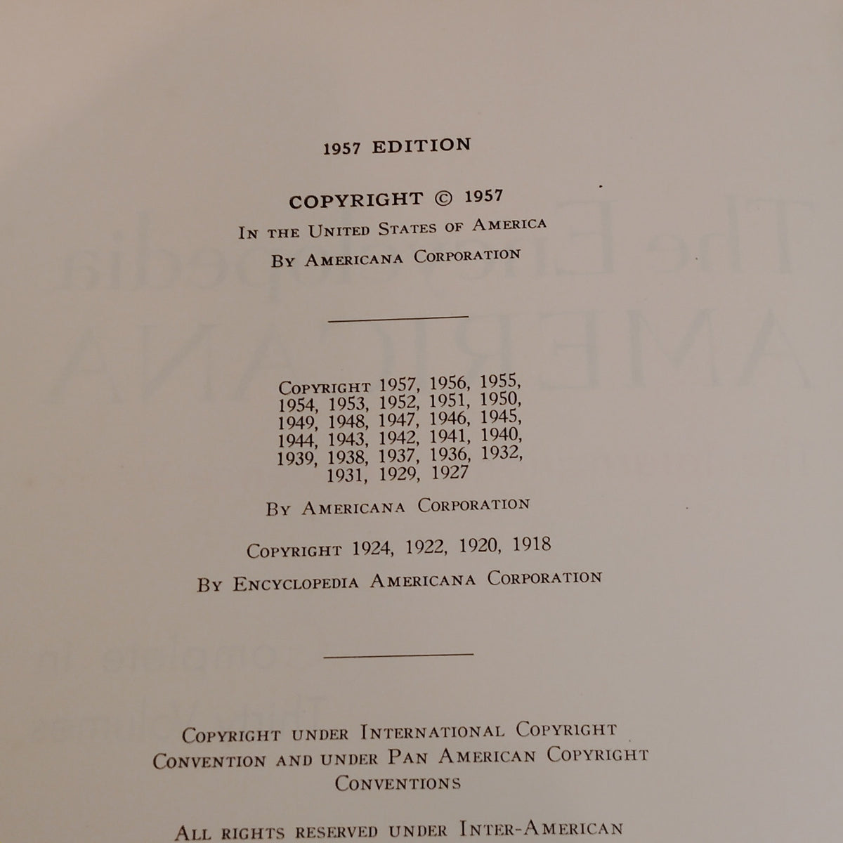 The Encyclopedia Americana 1957 Complete 30-Vol Set Americana Corp Black/Gold