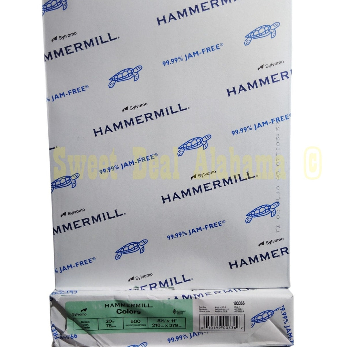 1 Ream, 500 Pages, Hammermill Pastel Green Multipurpose Paper 20 Lbs. 8.5" X 11"